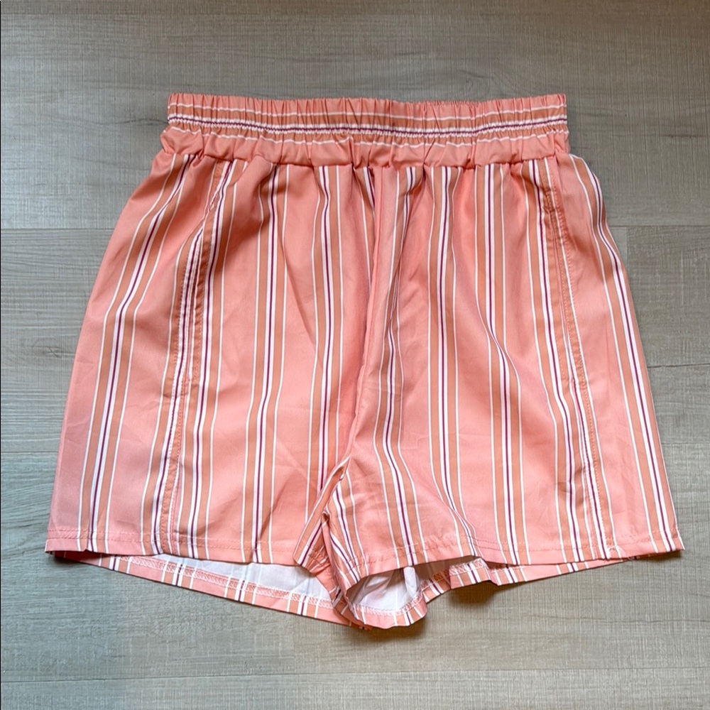 Orange Striped Elastic Boxer Shorts - S